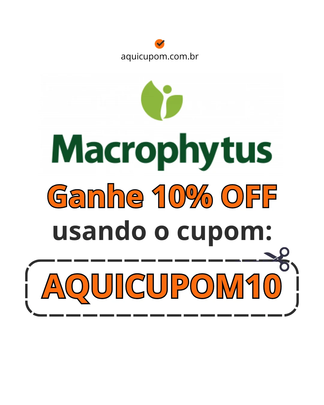 Cupom de desconto Macrophytus: AQUICUPOM10 para ganhar 10% OFF