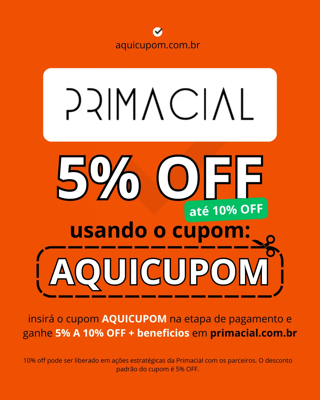 Cupom Primacial de 5% a 10% off atualizado e válido em primacial.com.br