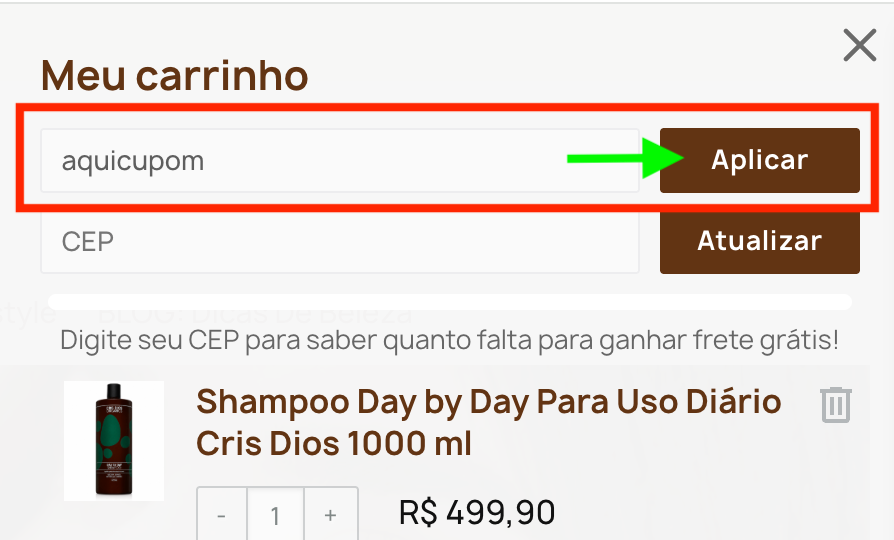 onde aplicar cupom da Slow Beauty no site da Slow Beauty