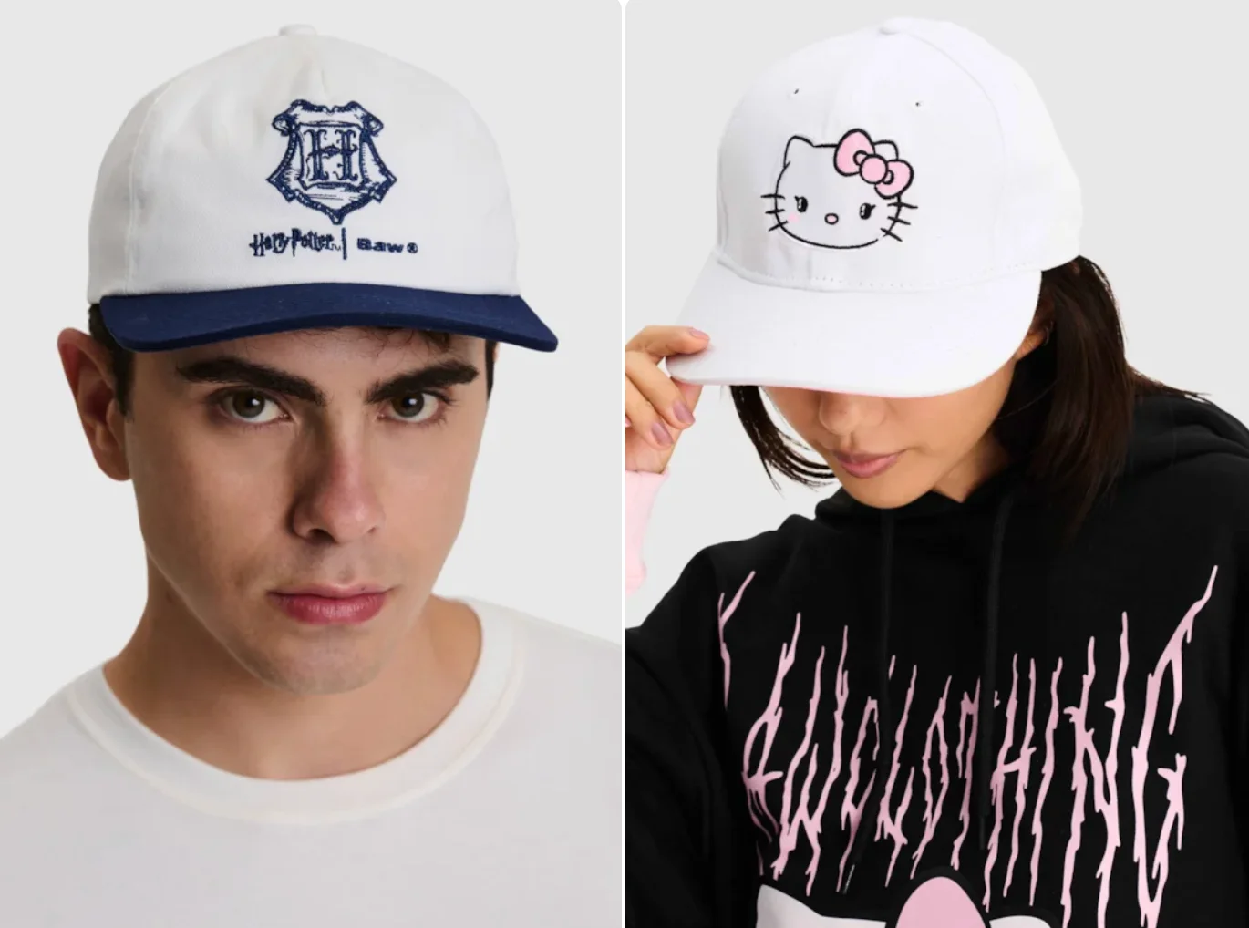 Boné Baw Harry Potter e Boné Baw Hello Kitty