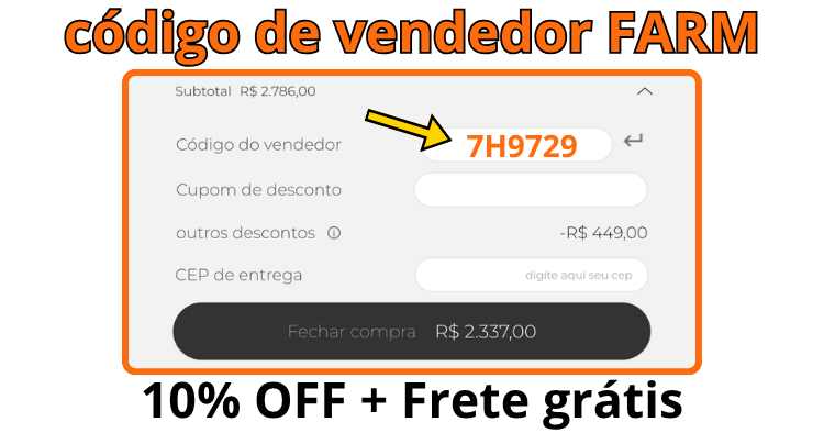 Como aplicar o código de vendedor FARM