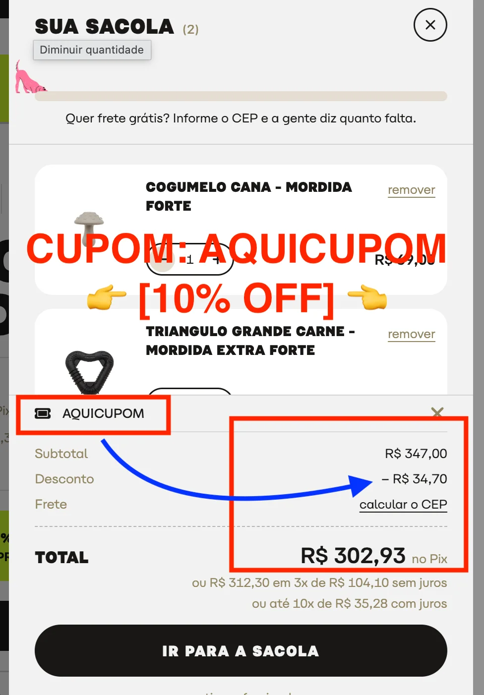 Cupom de desconto Biobone - passo a passo como aplicar o cupom