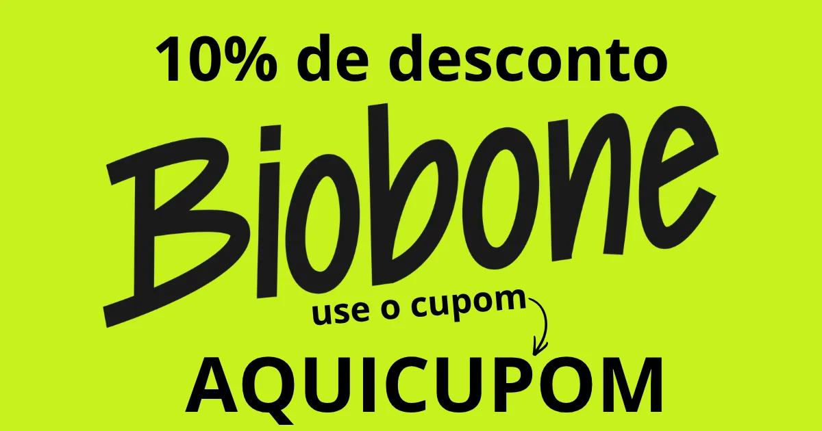 10% off de desconto na Biobone usando o cupom: AQUICUPOM