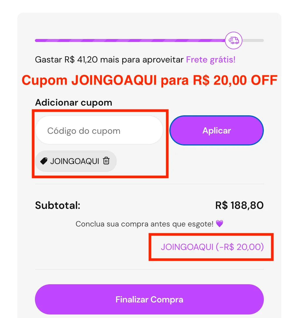 Cupom de desconto Joingo válido liberando desconto