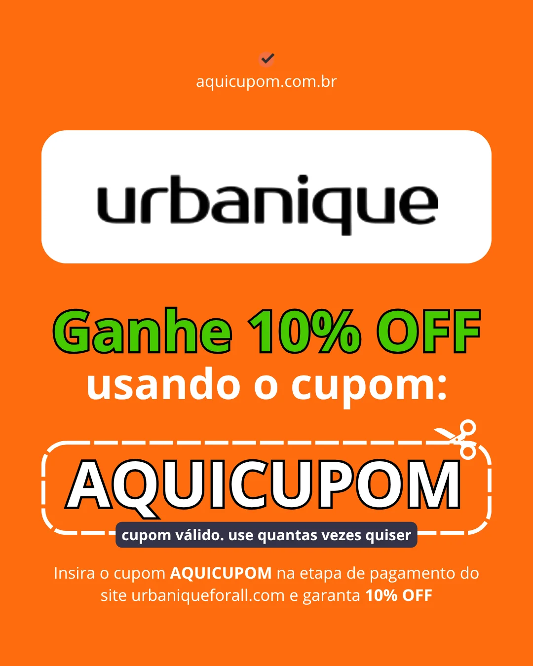 Cupom Urbanique válido hoje